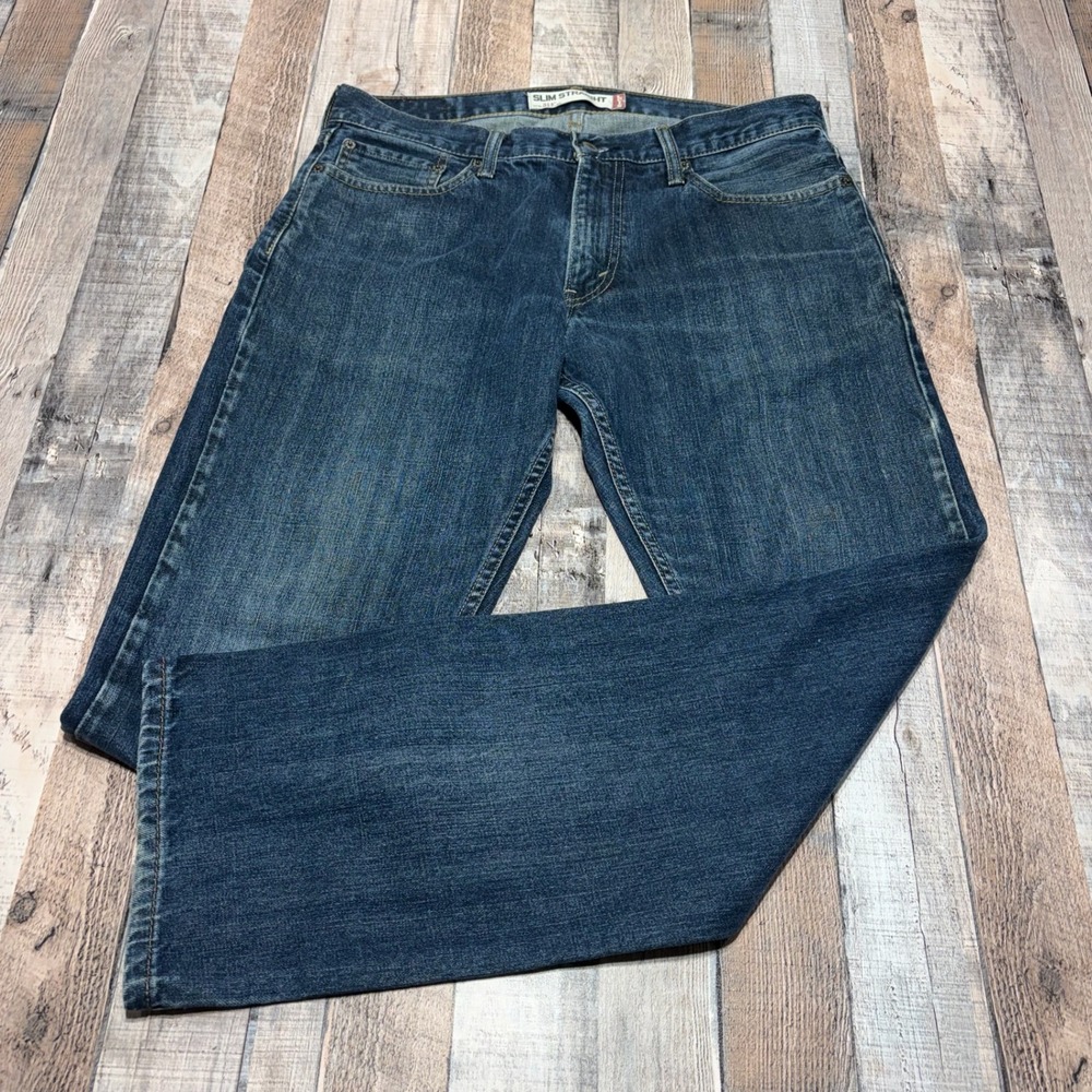 Levis 514 Slim Straight Jeans Mens 34x34 Medium Wash Blue Denim Pants 005144010